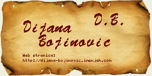 Dijana Bojinović vizit kartica